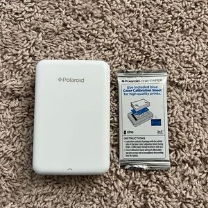 Pocket Sized Polaroid White Portable Photo Printer with ZINK Paper Pack